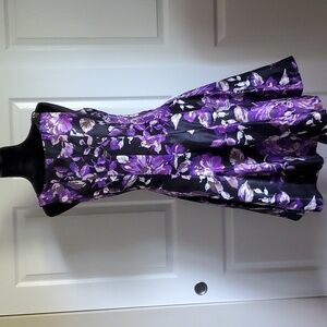 Cute faux silk like flared dress